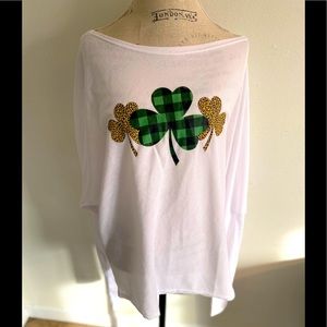 Off the shoulder shamrock top